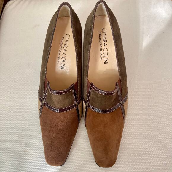 Chiara Colini Made in Italy Suede Patchwork Heels 9 - Picture 3 of 10